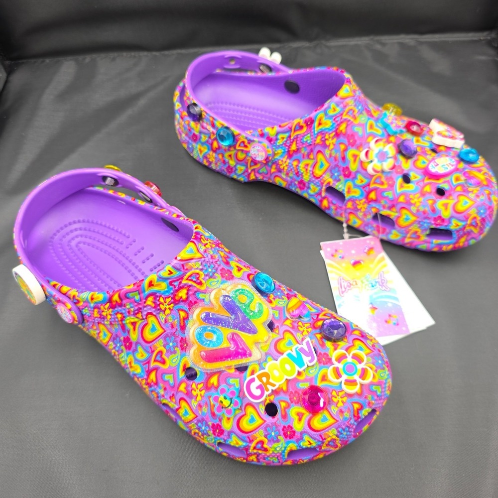 Crocs Lisa Frank Classic Clogs Women's Size 12 Groovy Colorful Retro NWT - Picture 3 of 8